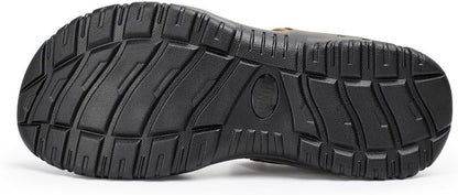 Men's Genuine Leather Sandals – Casual Summer Comfort Beach Slides